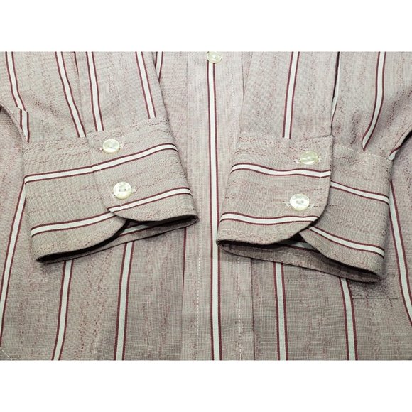 Arrow Kent Mens Shirt Button Up Long Sleeve Sanforized Western Striped 15.5x33 - Picture 5 of 11